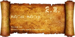 Rádi Márk névjegykártya